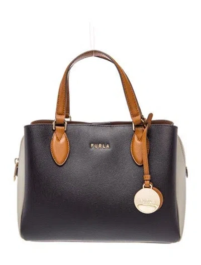 Pre-owned Furla Leather Top Handle Bag In Black