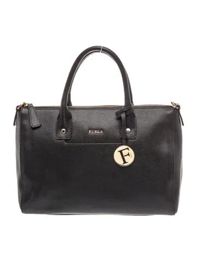Pre-owned Furla Leather Top Handle Bag In Black