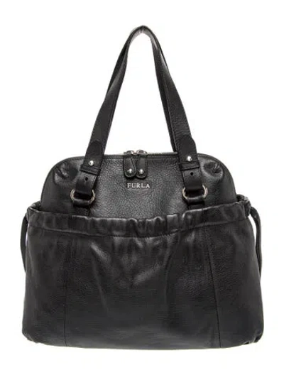 Pre-owned Furla Leather Top Handle Bag In Black