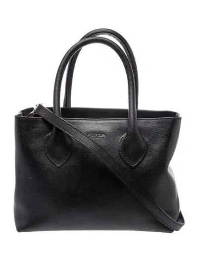 Pre-owned Furla Leather Top Handle Bag In Black