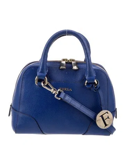 Pre-owned Furla Leather Top Handle Bag In Blue