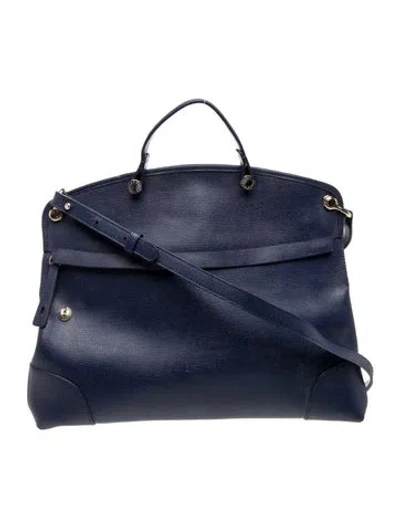 Pre-owned Furla Leather Top Handle Bag In Blue