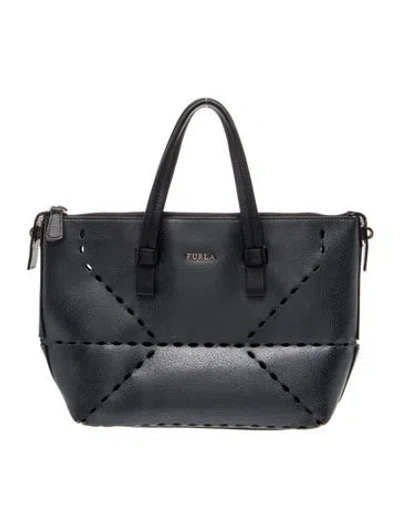Pre-owned Furla Leather Top Handle Bag In Blue