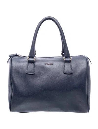 Pre-owned Furla Leather Top Handle Bag In Blue