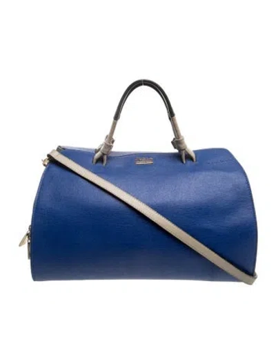 Pre-owned Furla Leather Top Handle Bag In Blue