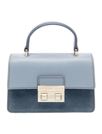 Pre-owned Furla Leather Top Handle Bag In Blue