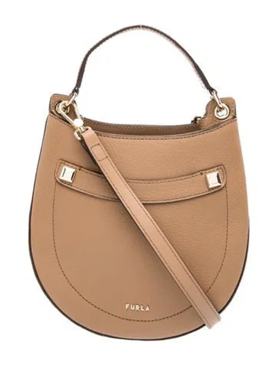 Pre-owned Furla Leather Top Handle Bag In Brown
