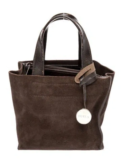 Pre-owned Furla Leather Top Handle Bag In Brown