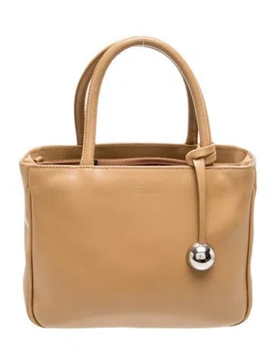 Pre-owned Furla Leather Top Handle Bag In Brown