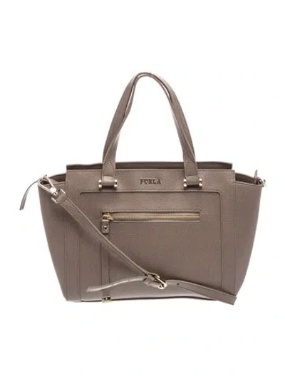 Pre-owned Furla Leather Top Handle Bag In Brown