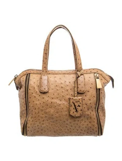 Pre-owned Furla Leather Top Handle Bag In Brown