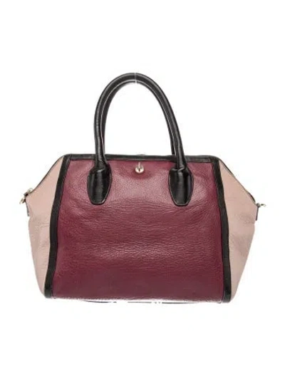 Pre-owned Furla Leather Top Handle Bag In Burgundy