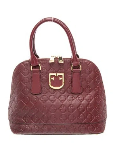 Pre-owned Furla Leather Top Handle Bag In Burgundy