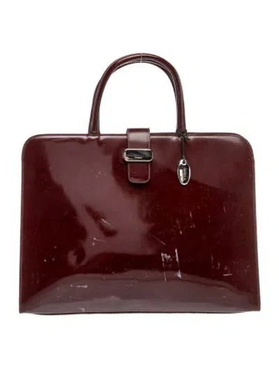Pre-owned Furla Leather Top Handle Bag In Burgundy