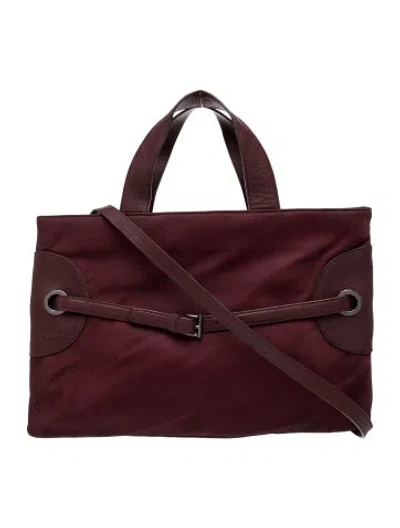 Pre-owned Furla Leather Top Handle Bag In Burgundy