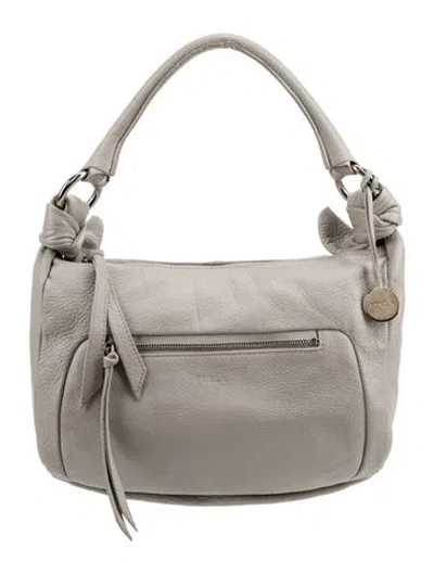 Pre-owned Furla Leather Top Handle Bag In Gray