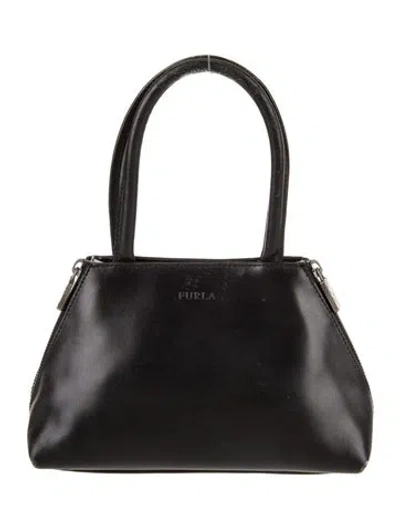 Pre-owned Furla Leather Top Handle Bag In Gray