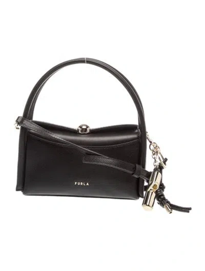 Pre-owned Furla Leather Top Handle Bag In Gray