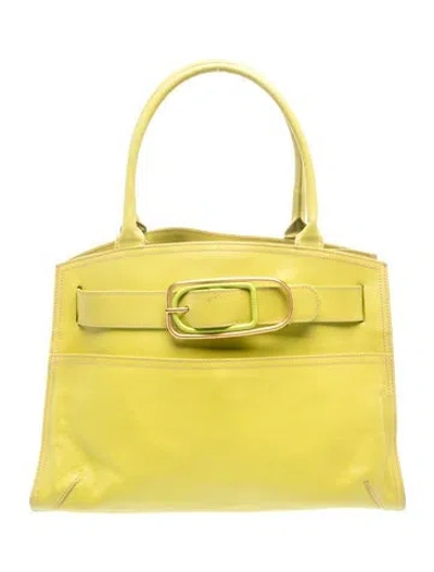 Pre-owned Furla Leather Top Handle Bag In Green