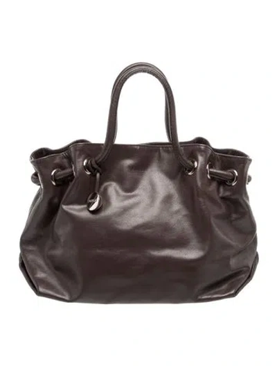 Pre-owned Furla Leather Top Handle Bag In Grey