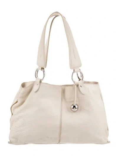 Pre-owned Furla Leather Top Handle Bag In Neutral