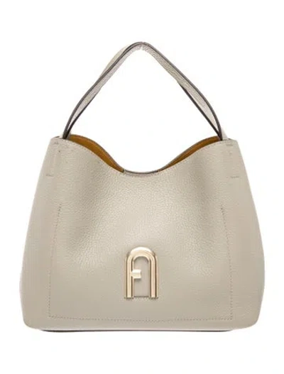 Pre-owned Furla Leather Top Handle Bag In Neutral