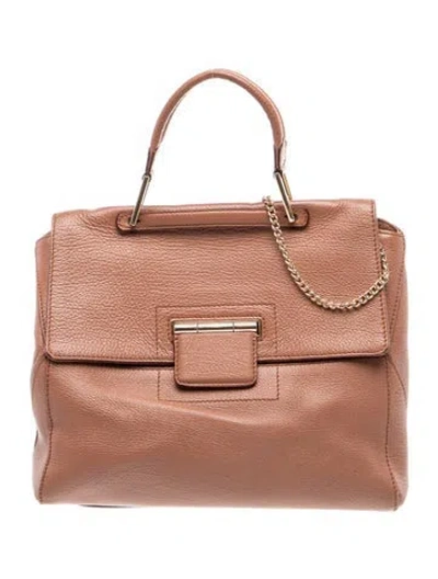 Pre-owned Furla Leather Top Handle Bag In Neutral