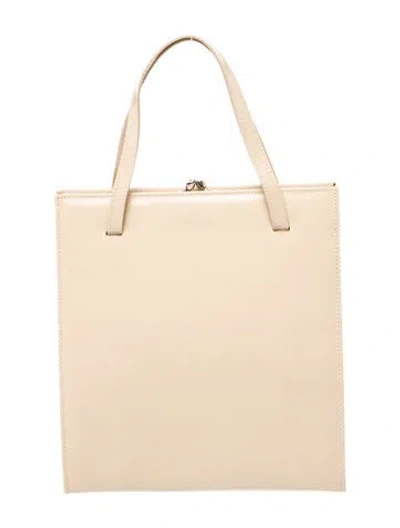 Pre-owned Furla Leather Top Handle Bag In Neutral