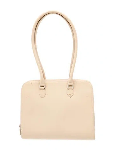 Pre-owned Furla Leather Top Handle Bag In Neutrals