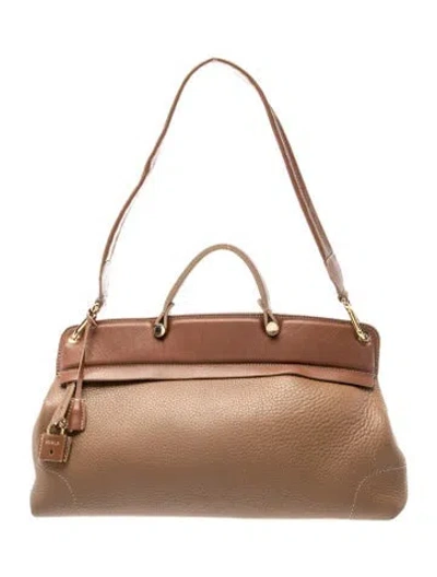 Pre-owned Furla Leather Top Handle Bag In Neutrals