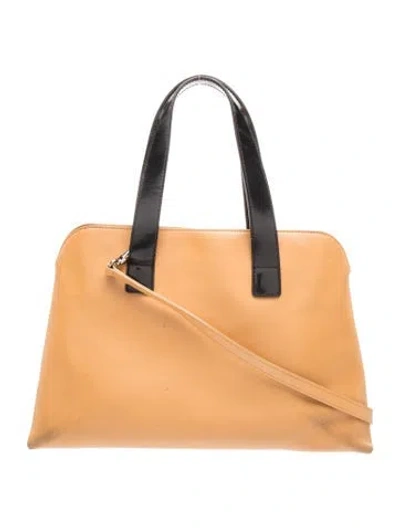 Pre-owned Furla Leather Top Handle Bag In Neutrals