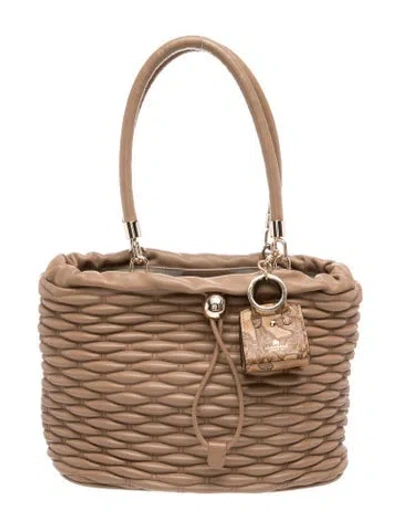 Pre-owned Furla Leather Top Handle Bag In Neutrals