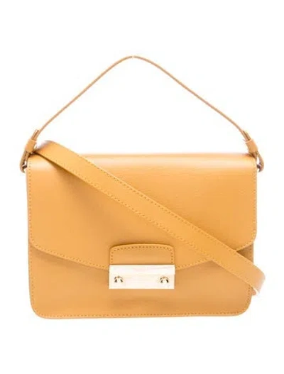 Pre-owned Furla Leather Top Handle Bag In Neutrals