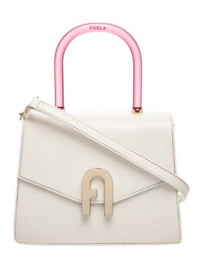 Pre-owned Furla Leather Top Handle Bag In Neutrals