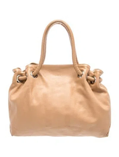 Pre-owned Furla Leather Top Handle Bag In Neutrals