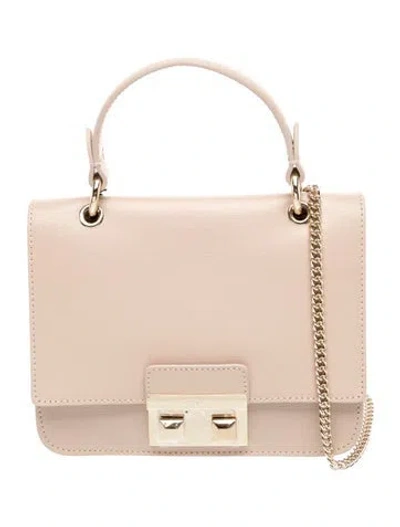 Pre-owned Furla Leather Top Handle Bag In Neutrals
