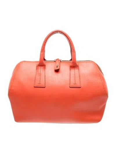 Pre-owned Furla Leather Top Handle Bag In Orange