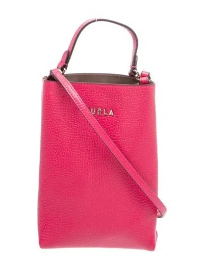 Pre-owned Furla Leather Top Handle Bag In Pink