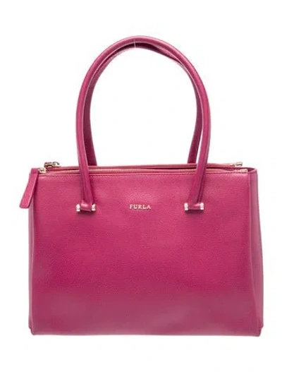 Pre-owned Furla Leather Top Handle Bag In Pink
