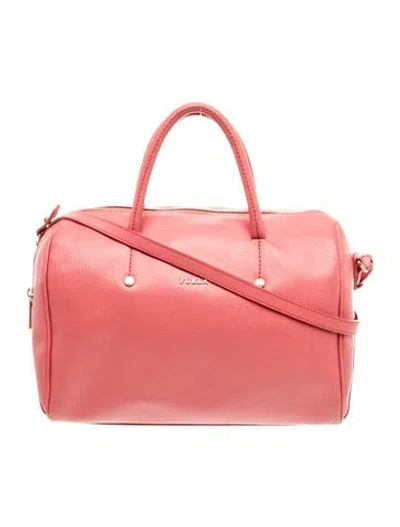Pre-owned Furla Leather Top Handle Bag In Pink