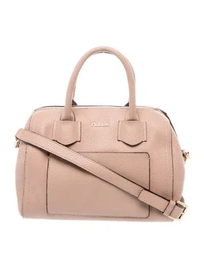 Pre-owned Furla Leather Top Handle Bag In Pink