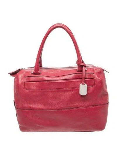 Pre-owned Furla Leather Top Handle Bag In Red