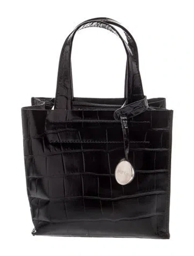 Pre-owned Furla Leather Top Handle Bag W/ Tags In Black