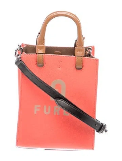 Pre-owned Furla Leather Top Handle Bag W/ Tags In Red