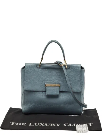 Pre-owned Furla Leather Top-handle Satchel In Blue