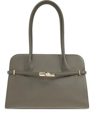 Furla Leather Tote Bag In Green