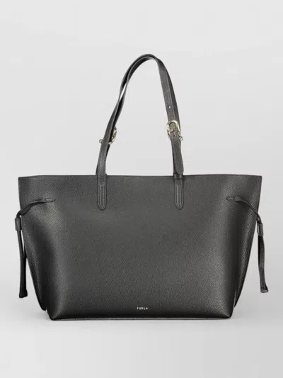 Furla Leather Tote Bag In Black