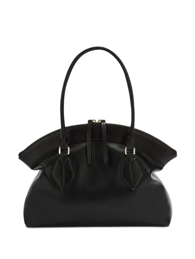 Furla Leather Tote Bag In Black