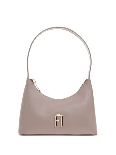 Furla Leather Tote Bag In Neutrals