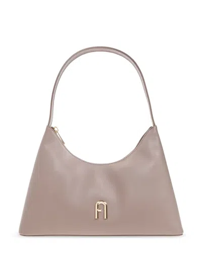 Furla Leather Tote Bag In Neutrals